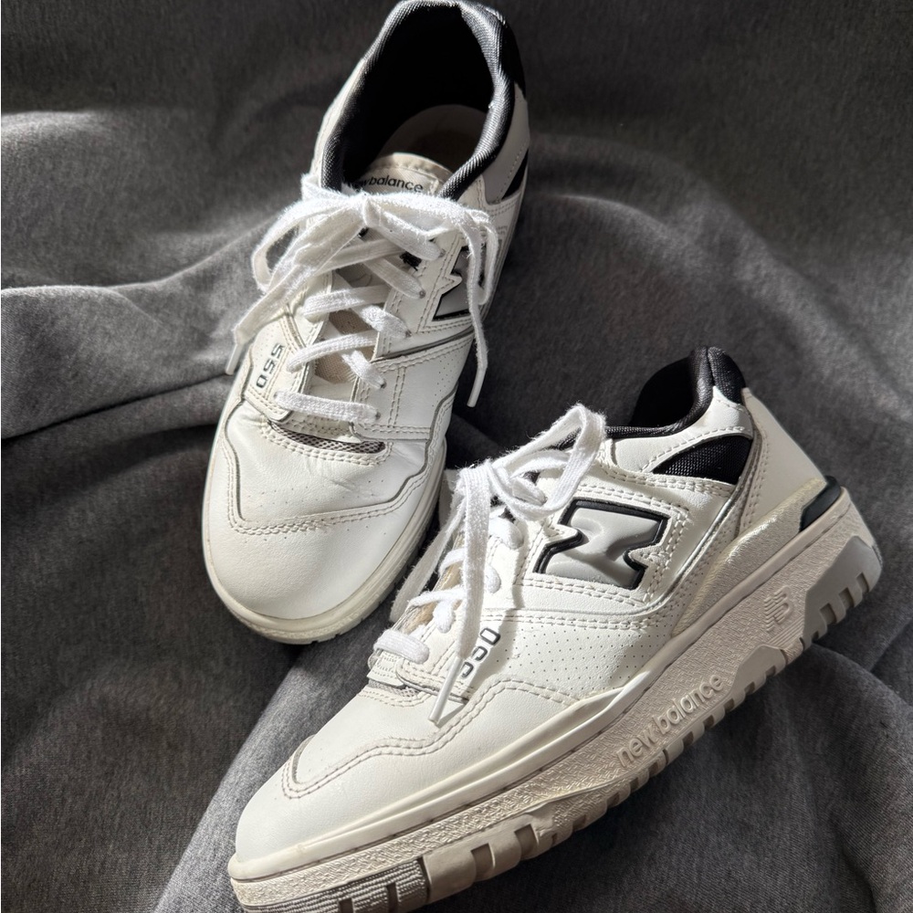 New Balance White and Black 550
